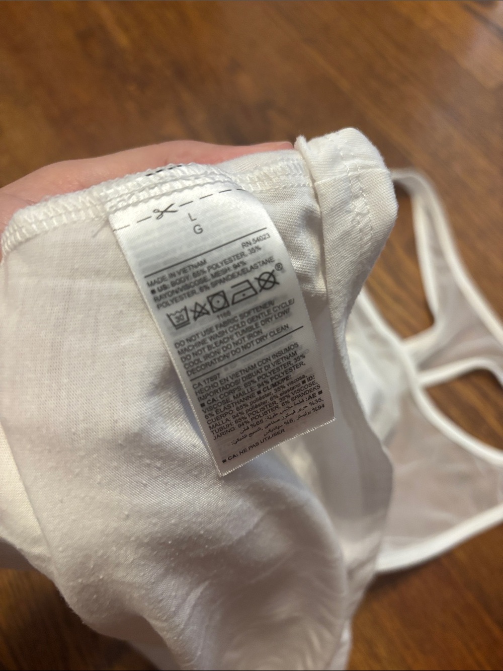 White Racerback Mesh Tank Top - Picture 7 of 7